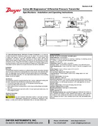 Thumbnail of document Manual - MS Magnesense Differential Pressure Transmitter